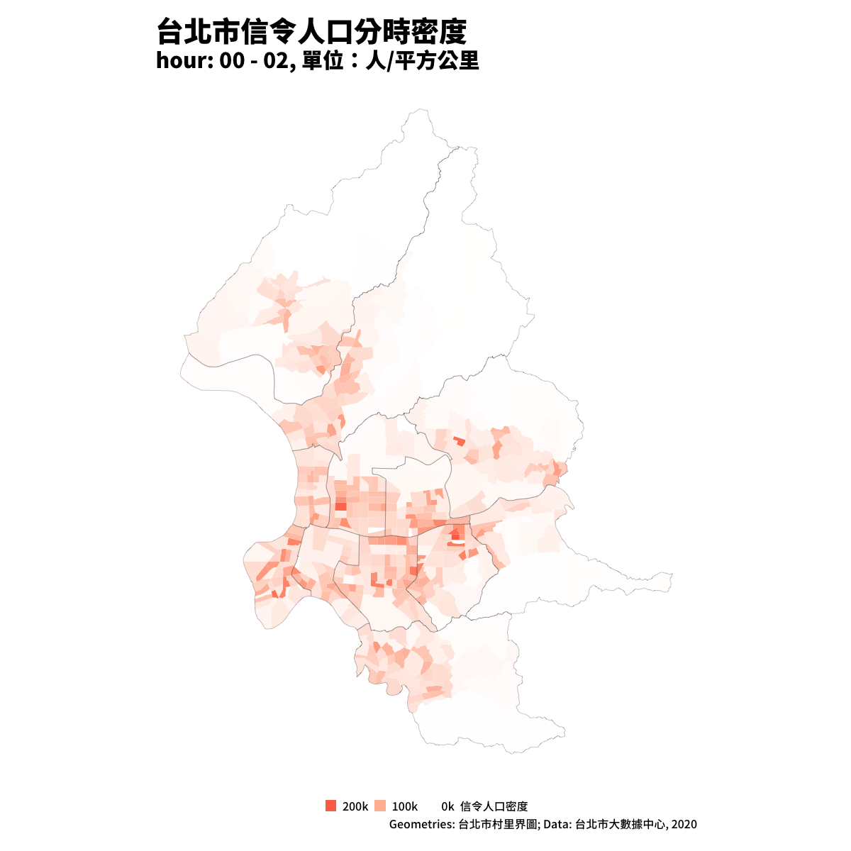 台北市分時信令人口分布 - 動態版
